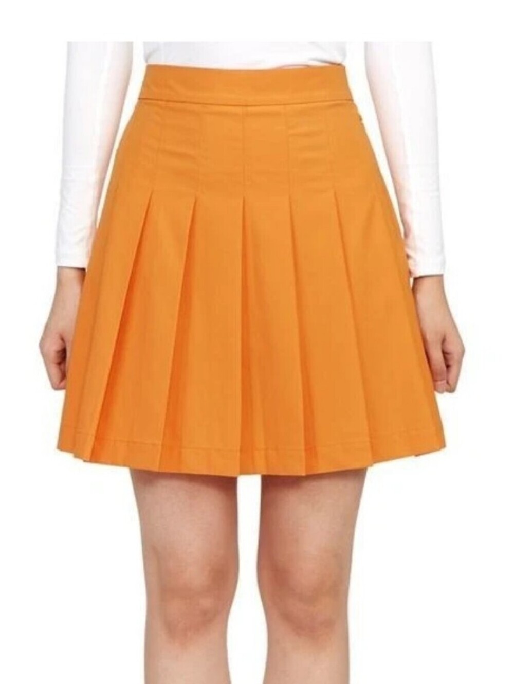 J. Lindeberg NEW Orange Adina Pleated Golf Tennis Skirt Skort SZ XS Pickleball